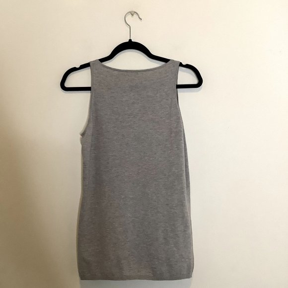 Magaschoni gray tank with beaded neck line size s - Picture 6 of 6